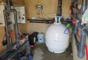 outdoor pool plant room and pipework
