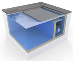 aquadeck submerged automatic floating pool cover