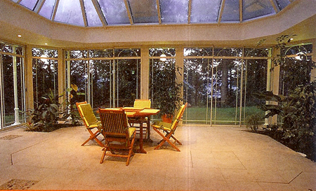 moveable floor in steel frame pool house