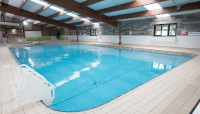 Large swim school pool with safe access