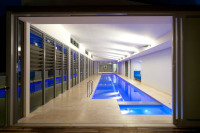 Long lap pool with feature lighting