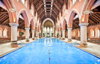 Large indoor pool built in old church
