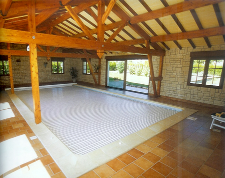 new timber truss style pool house