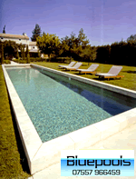 17 x 4 m masonry pool lined with fibreglass