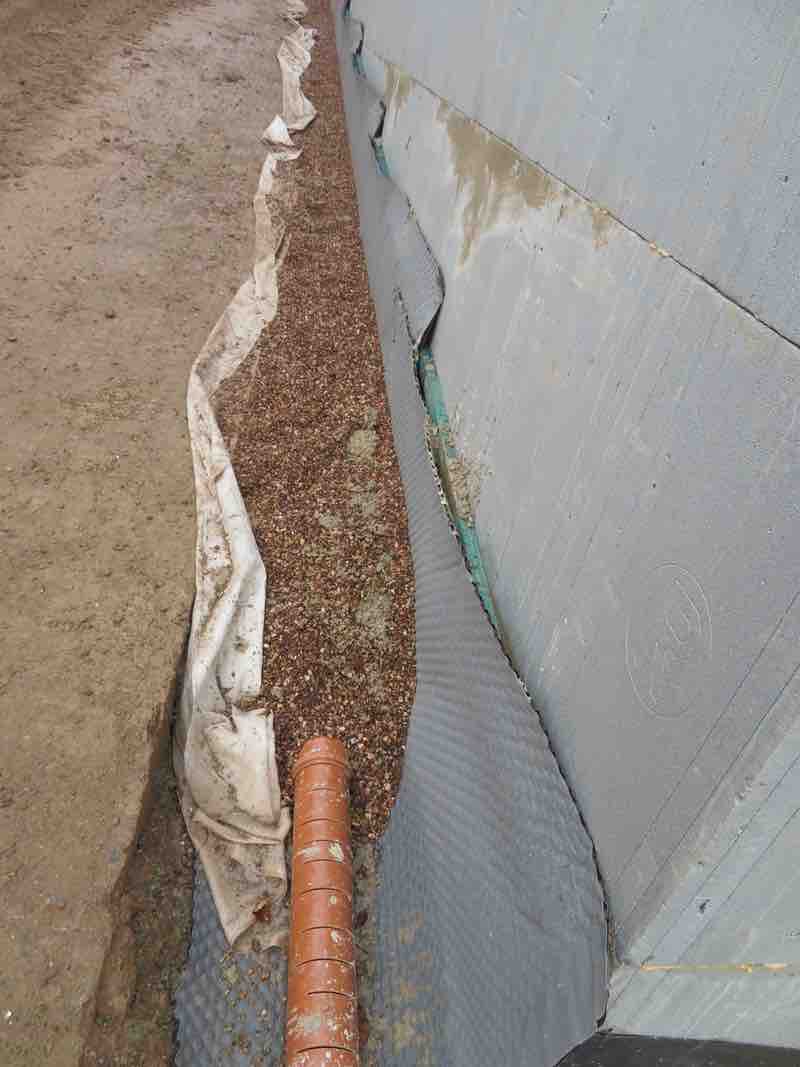 Land Drain used for basement pool instead of tanking